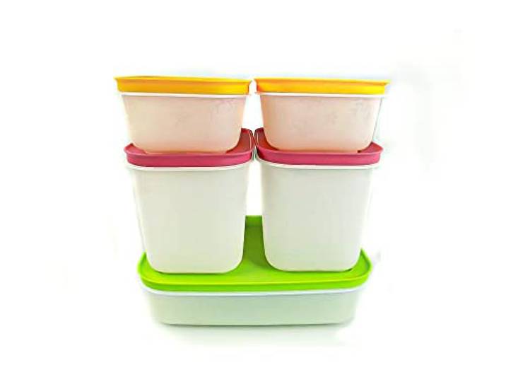 Tupperware Gefrier-Behälter 1,1L (2) +1,0L + 450ml (2) EIS-Kristall Eiskristall 38368