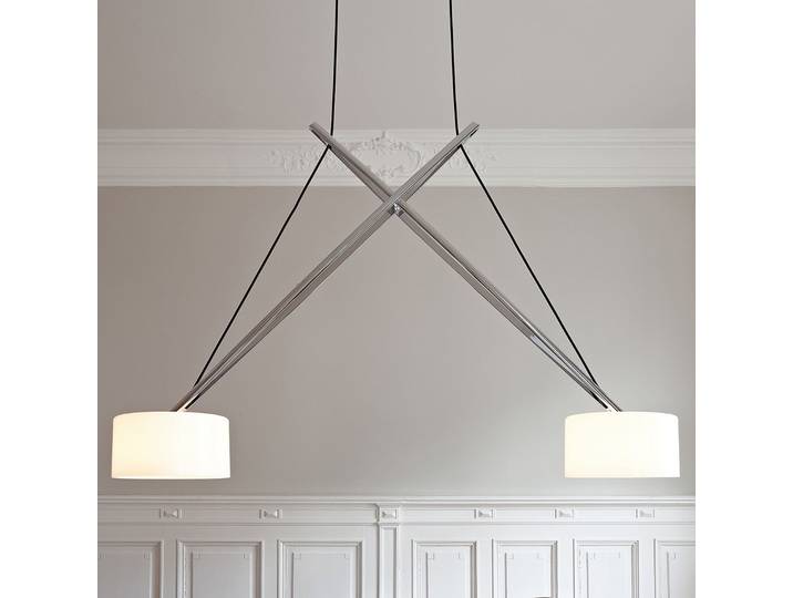 Twin LED Pendelleuchte Chrome - Serien Lighting - Wohnzimmer - Design - Metall - Mehrflammig