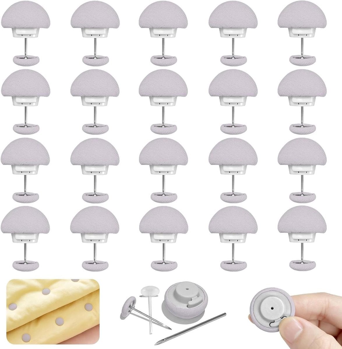 20 stuks Dekbedclips Grijs - Dekbedhouders voor het eenvoudig fixeren van beddengoed