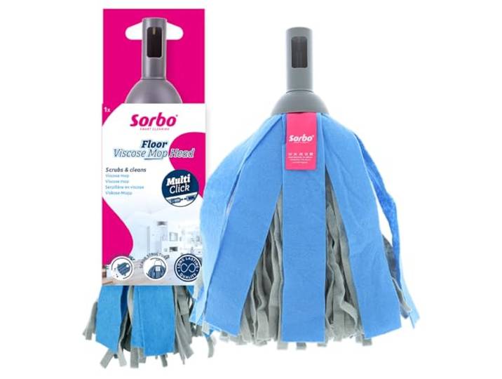 Sorbo Floor Viscose Mop Head - Viscose Dweilmop voor Vloeren, Scrubvlak voor Hardnekkig Vuil, Makkelijk Uit te Wringen, Pluist Niet, Geschikt voor Sorbo Multi-Click