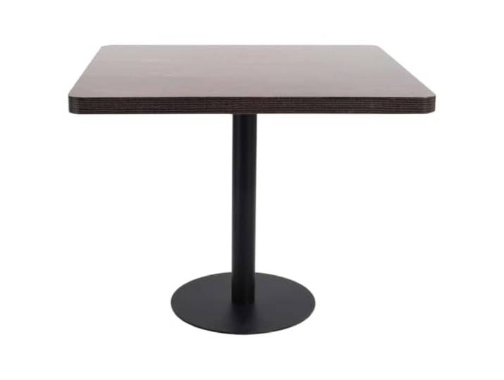 GPUTYGHN Bistrotisch Dunkelbraun 80x80 cm MDF Stahl Holzmaserung Tischplatte,Stahl Tischbein und Tischfuß,feuchtes Tuch Reinigung,Cafe Bar Restaurant