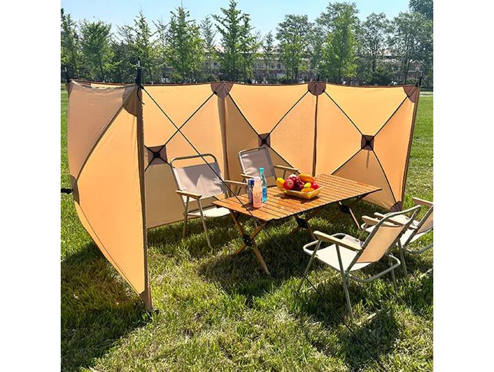 Brise-vent portable pour l'extérieur, écran coupe-vent pour le camping, barbecue, pêche, randonnée, pique-nique, clôture coupe-vent en tissu