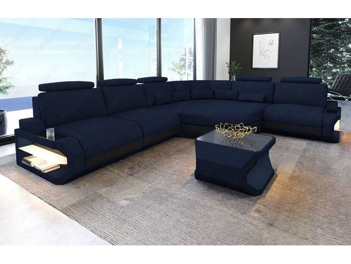 Couch Asti L-Form in Stoff