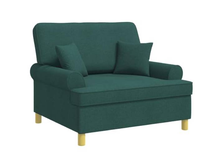 HFXHIJXQ Sessel mit Kissen Dunkelgrün Polstersessel für Wohnzimmer Breiter Lesesessel mit weicher Stoffpolsterung und stabiler Holz-Metall-Konstruktion für Schlafzimmer und Loungebereich.