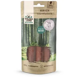 Wildes Land Hirsch Dörrfleisch Sparpaket 10 x 65g Hunde Snack