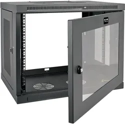 Eaton SmartRack 9U Low-Profile Switch-Depth Wall-Mount Mini Rack Enclosure Clear Acrylic W (9 HE, 19 Zoll Rack), Serverschrank, Schwarz