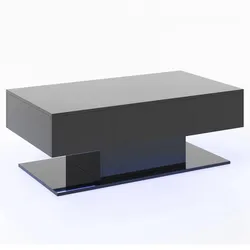 Helloshop26 - Rechteckiger Beistelltisch 110 x 60 x 40 cm gemütliche Atmosphäre 2 Ebenen praktischer Stauraum modernes Design 20_0013879