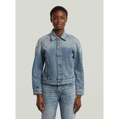 Outdoorjacke G-STAR "Kitoh 3D Jacke", Damen, Gr. S, blau (vintage indigo apex), Obermaterial: 100% Baumwolle, Jacken Outdoorjacke