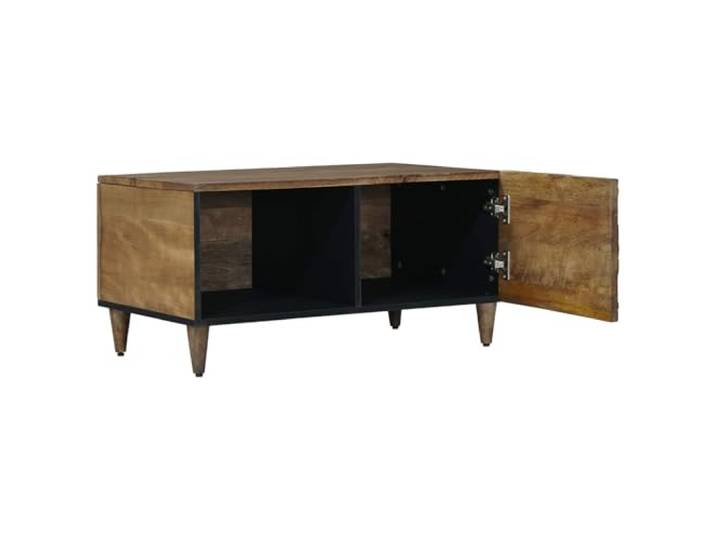 KKgypkn Couchtisch Braun 80 x 50 x 40 cm Massivholz Mango Rechteckiges Design, Naturholzmaserung, Leichte Reinigung, Einzigartige Farbvariationen