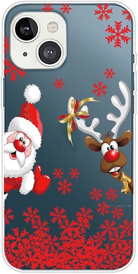 INCOVER iPhone 14 TPU Plast Julecover - Julemand og Rensdyr