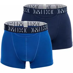 HOM Herren Boxer Shorts, 2er Pack - HOM Boxerlines #2, Baumwolle Blau / S
