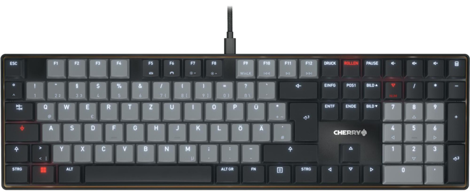 Cherry Key KC 500 Bedraad Mechanisch Toetsenbord met MX LP 2.0 Switches Ivory DE