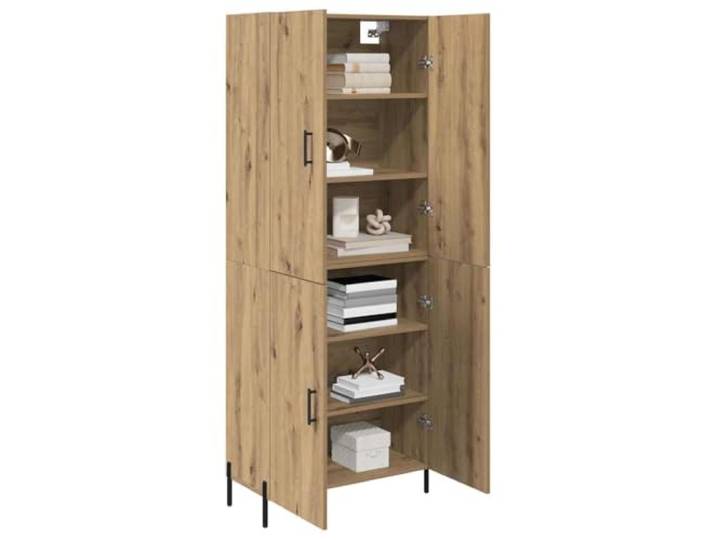 KTHLBRH Sideboard Eiche Handwerk 69,5 x 34 x 180 cm Mehrschichtholz, 2 Türen, Wandmontage, großer Raum, modernes Design