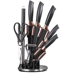 evym 9-tlg. Premium Küchenmesser-Set  Schwarz