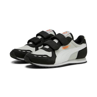 Sneaker PUMA "CABANA RACER SL 20 V PS", Kinder, Gr. 33, Textil, schwarz (ash gray, puma weiß, puma schwarz), Synthetik, Schuhe Sneaker, für sportliche Aktivitäten und Streetwear, leichtes Tragegefühl