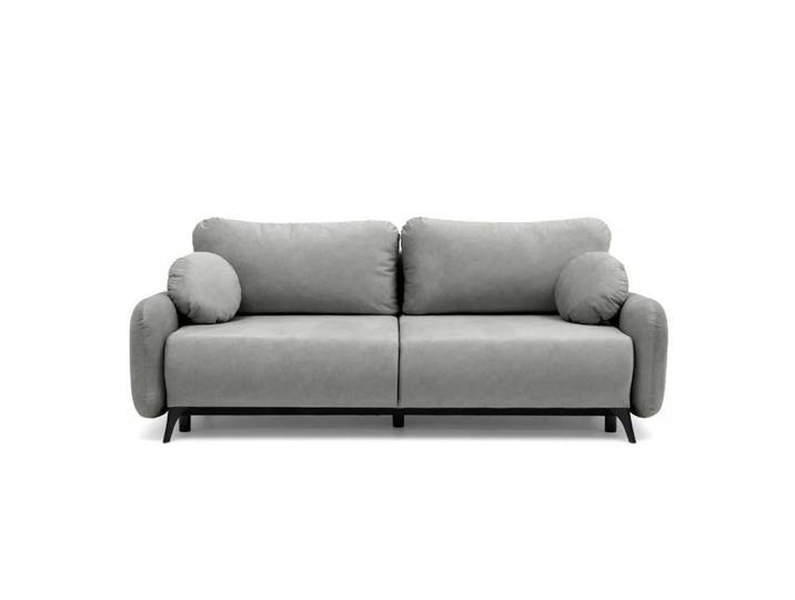 Muffo Sofa CARMEN, Große Liegefläche 145x190, Runde Zierkissen, Lose Rückenkissen, hohe Metallbeine