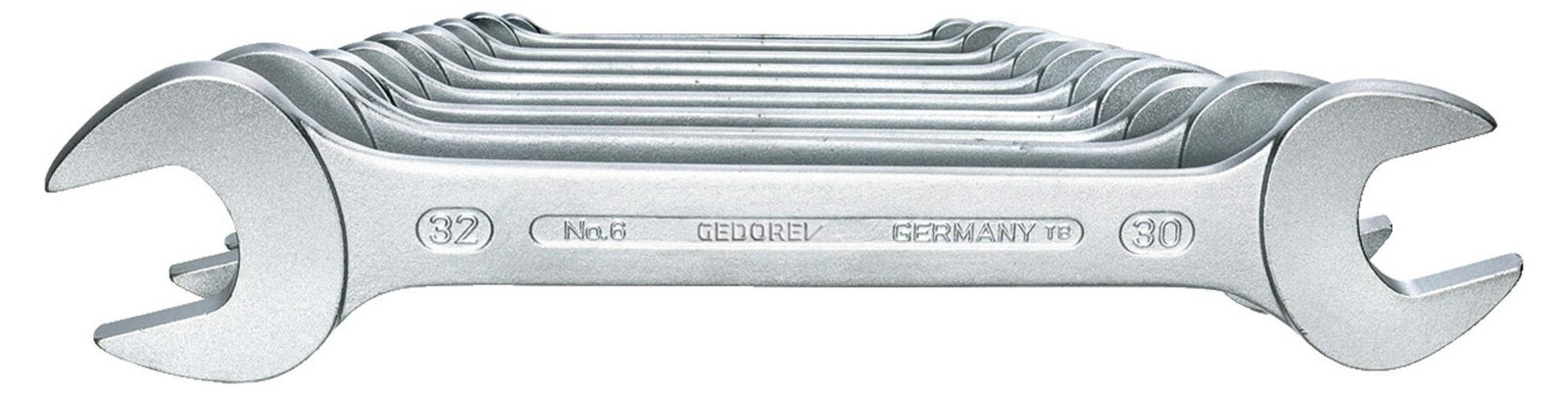 Gedore set dubbele ringsleutels, 10-delig, 6-32 mm