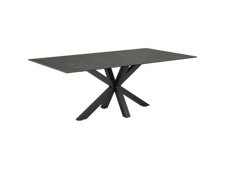 Esstisch Amiri Keramik, Stahl schwarz B 200 T 100 cm