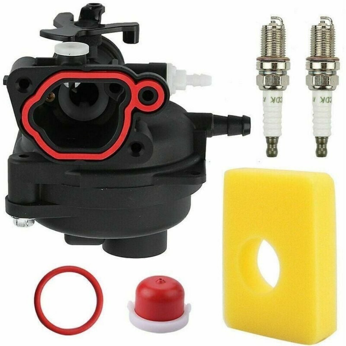 Carburateur voor grasmaaiermotor compatibel met Briggs & Stratton 799583 591160 593261 591110 met luchtfilter in zwart