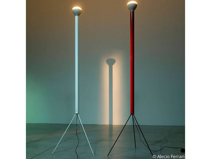 FLOS Designer Stehlampe Luminator, dimmbar, weiß / opal, für Wohn- / Esszimmer, Metall, Stehlampe