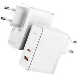 Baseus 100W GaN5 Pro Fast Charger (100 W, 2 Ports), USB Ladegerät, Weiss