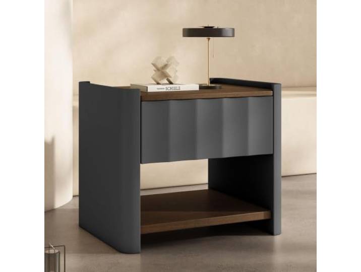 Nachttisch Modern Holz Mikrofaser Leder Beistelltisch Rillen SchubladeBeige Nachttisch Modern Holz Mikrofaser Leder Beistelltisch Rillen Schublade Ablage Offen Nacht Konsole Sofatisch Klein Beige