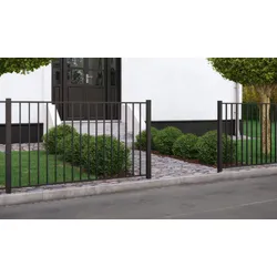 Einzeltor Metallzaun Basic – Metall Gartentor aus Stahl, schwarz pulverbeschichtet – Metallpforte in 100 x 85 cm – Metall Gartentüre für Vorgartenzaun