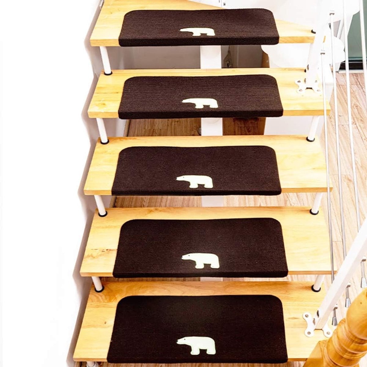 Grijs Antislip Traptreden Matten Set voor Senioren - 55 x 22 cm