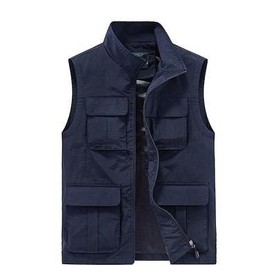Herren Anglerweste Wanderweste Draussen Schnelltrocknend Multi Pocket Atmungsaktiv Oberteil Angeln Klettern Camping / Wandern / Höhlenforschung Schwarz Kaki Armeegrün Dunkelblau