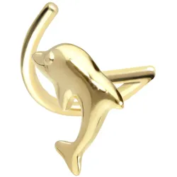 14/18 Karat Gold Nasenstecker Spirale DELFIN