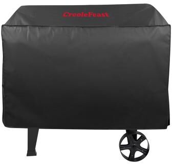 Creole Feast Premium Oxford Grill Cover, Heavy-Duty Waterproof, Backyard & Outdoor Cooking Protection, Black