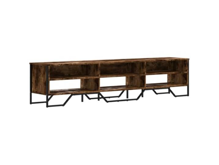 KUPTYERFG TV-Schrank Räuchereiche 180x34x41 cm TV Lowboard Metall Stilvolles TV-Möbel mit viel Stauraum für Wohnzimmer und Schlafzimmer. Stabile Oberplatte trägt Fernseher bis 60 kg.