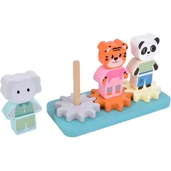 small foot Stapelspiel mit Zahnrad „Jungle Friends“