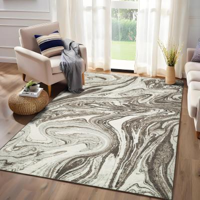 "Garvee Modern 5'x7'Area Rug,Abstract Art Pattern Pet Friendly Washable Rug - 2'3"" x 12' Runner"