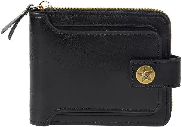 INF Portefeuille compact et élégant en cuir PU Le noir