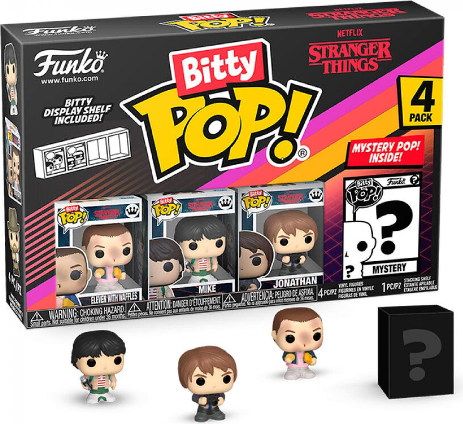 Funko Stranger Things Bitty POP! Vinyl figuurtjes set van 4: Eleven, hoogte: 2,5 cm
