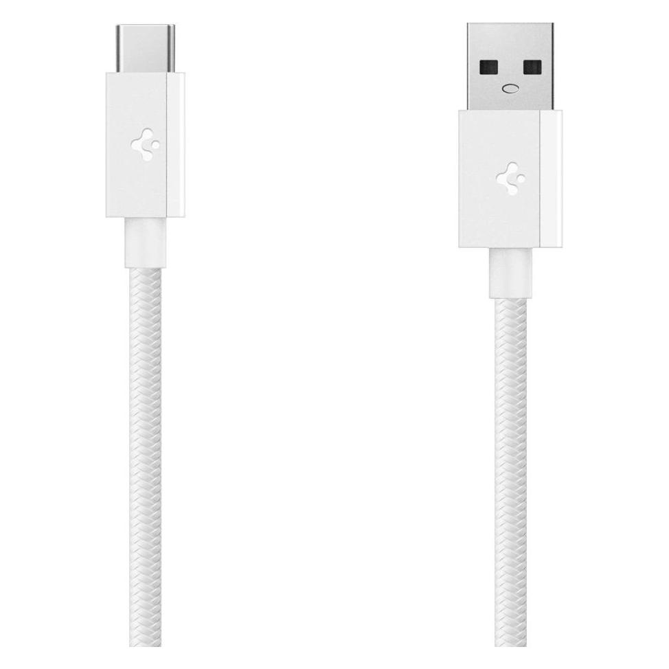 Spigen Essential USB A zu USB C 60W Gewebekabel, weiss EB6015AC (1.50 m, USB 2.0, 60 W) (ACA10413)