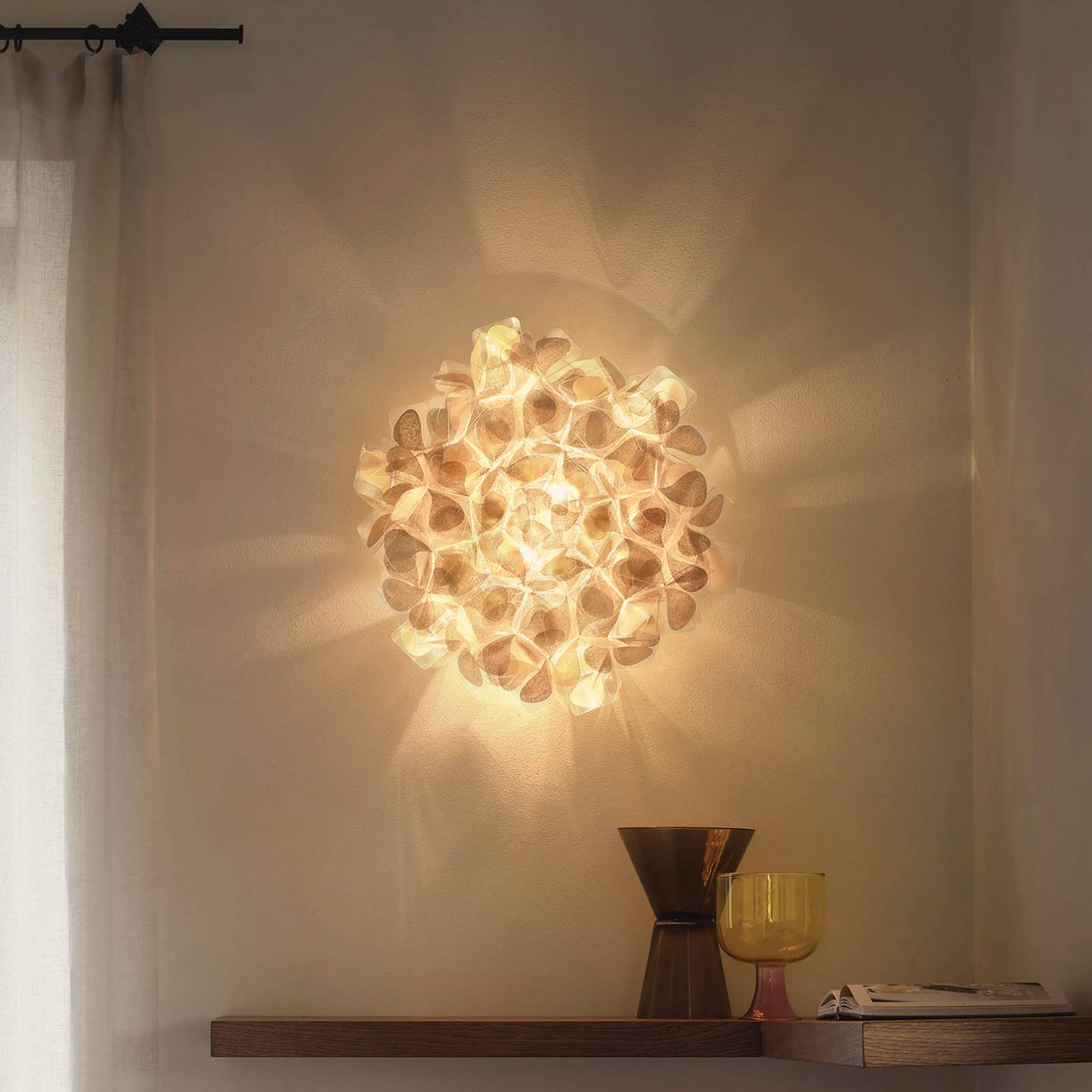 Slamp Kinkiet designerski Clizia Mama Non Mama, możliwość ściemniania, mosiężny / złoty, salon / jadalnia, tworzywo sztuczne, design