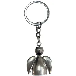 Gravidus Schlüsselanhänger Engel silber aus Metall gebürstet 8,5 cm