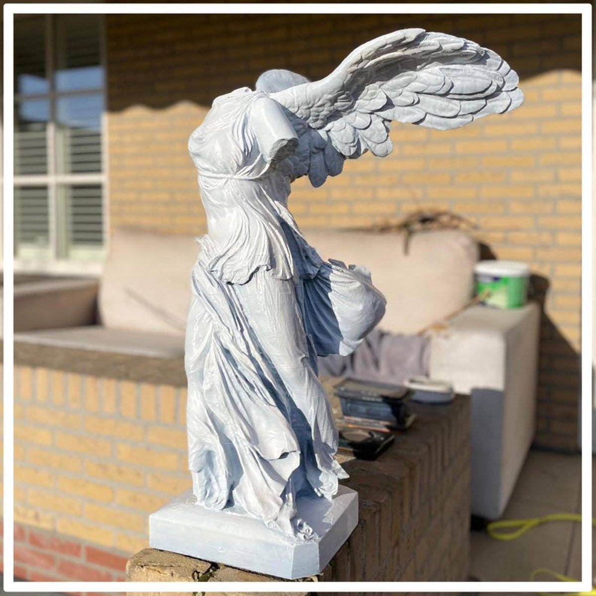 Winged Victory Standbeeld Niké van Samothrace Marmeren Kunst Sculptuur Hoogte: 30 cm