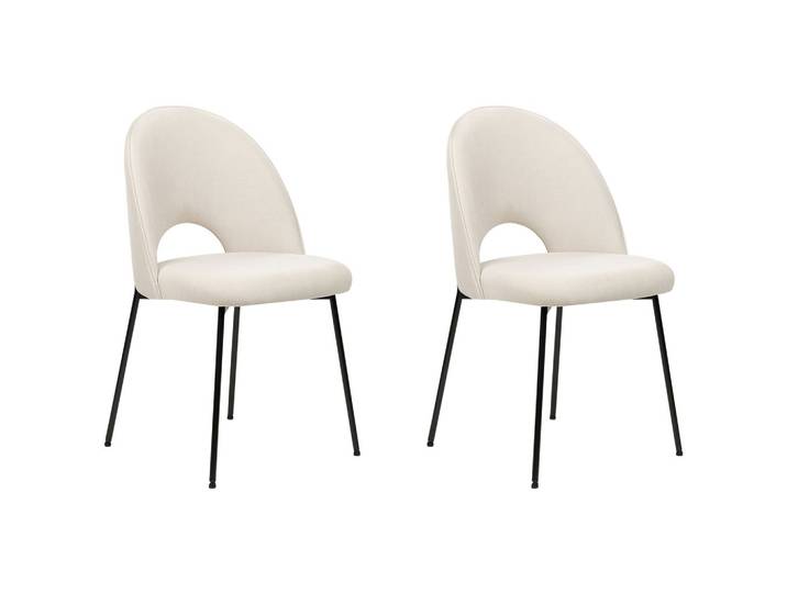 STUHL 2er-Set Samtstoff Beige Covelo