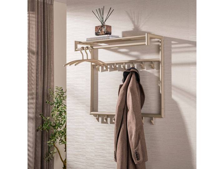 LifestyleFurn Kapstok Letica Met 20 haken en plank - Beige