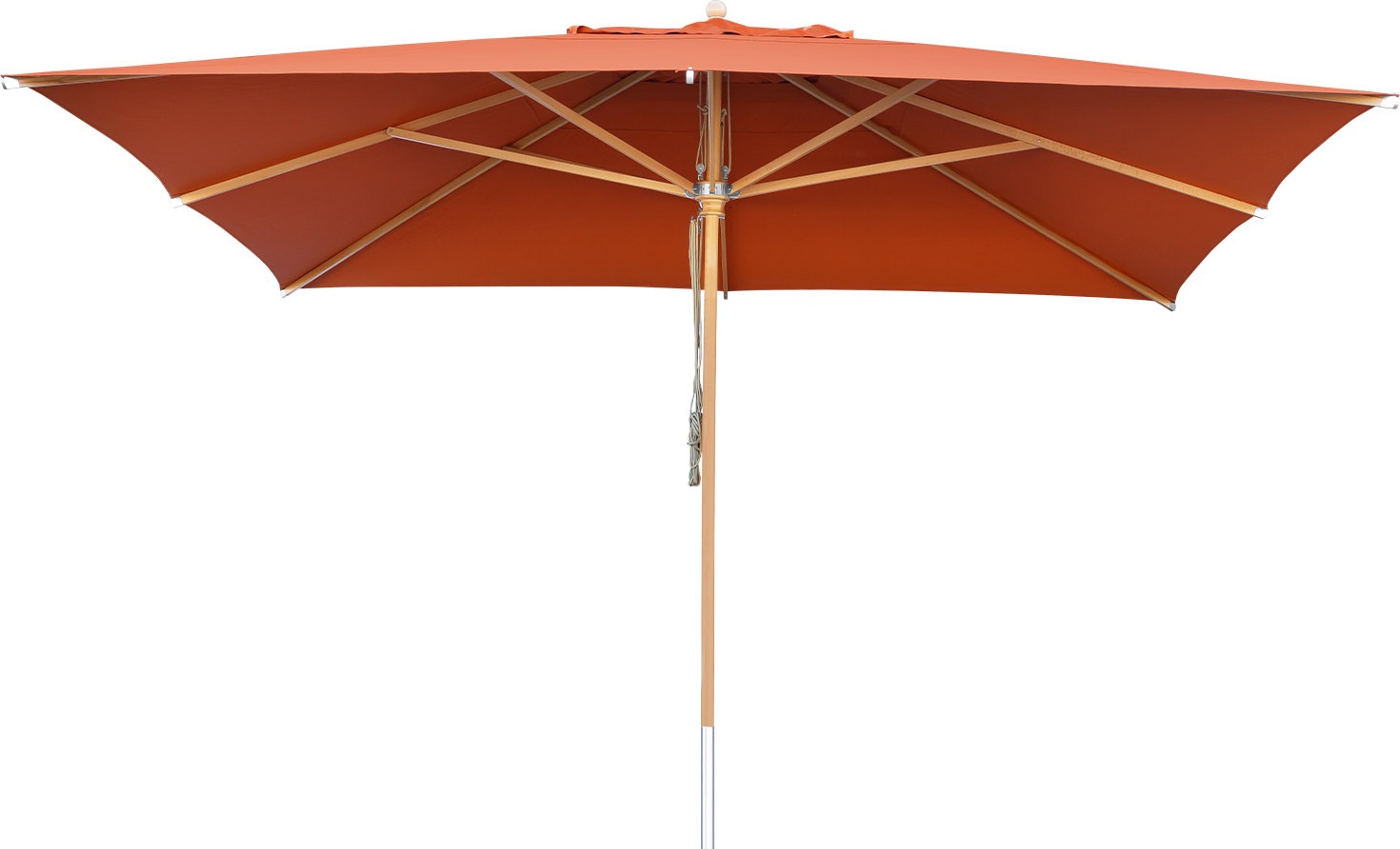anndora Sonnenschirm - Terracotta Rot - Sonnenschirm 4x4m terrakotta mit Holz Buche UV Schutz - einteiliger Stamm - Stoff Olefin