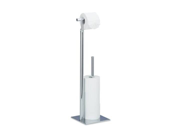 Relaxdays debout support pour rouleau de papier toilette\, EN ACIER SUR PIED SUPPORT POUR Rouleau pour 4 rouleaux TP\, Chromé\, 71 x 20 x 20 cm\, Argent