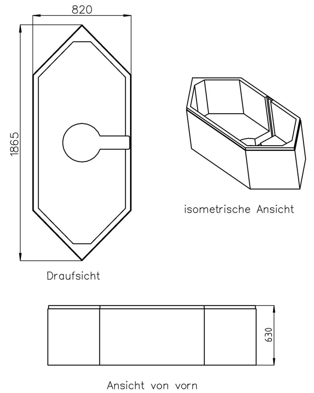 Neuesbad Wannenträger für Duscholux Smart Line 32 190x85 6-Eck SW14801