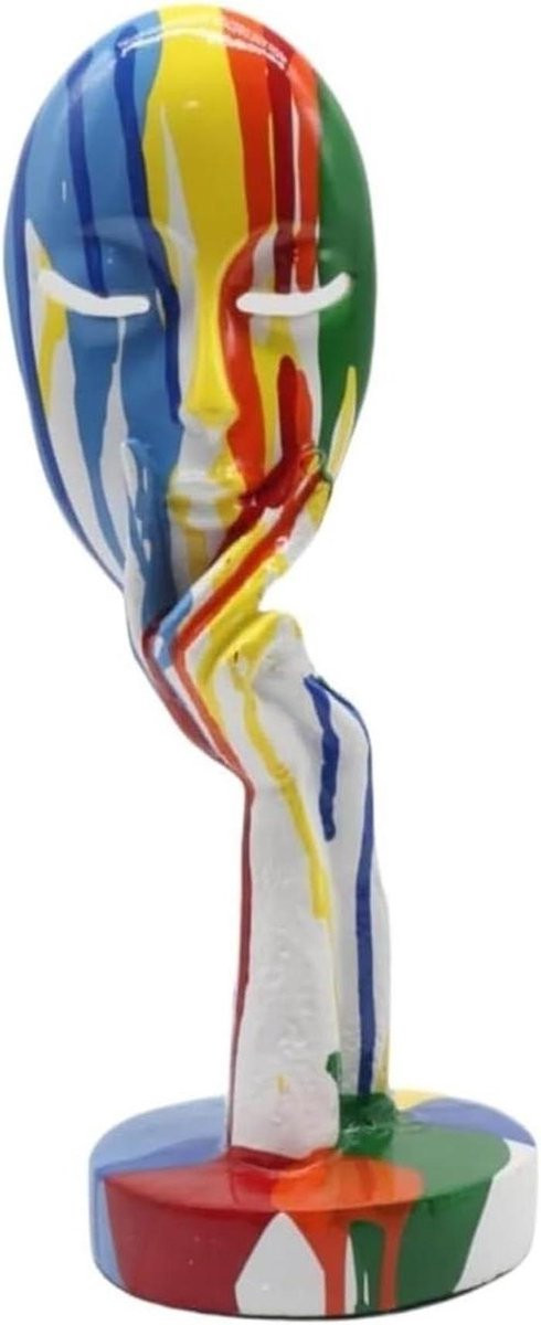 Decoratief Beeldje Abstract Karakter Ontwerp Multicolor Hars Hoogte: 28,5 cm