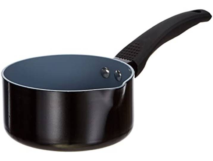 KitchenCraft MasterClass Keramische Melkpan met Antiaanbaklaag, Diameter van 14 Centimeter, Aluminium, 5 Liter, ‎31,1 x 14,7 x 7 Centimeter, Zwart, MCMILKCER14