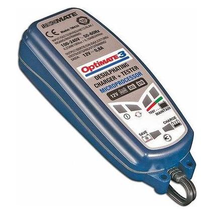 Tecmate Optimate 3 Druppellader 0,8A - 12V Acculader Druppellader voor Scooter / Motor (0.80 A, 12V) (630070M3)