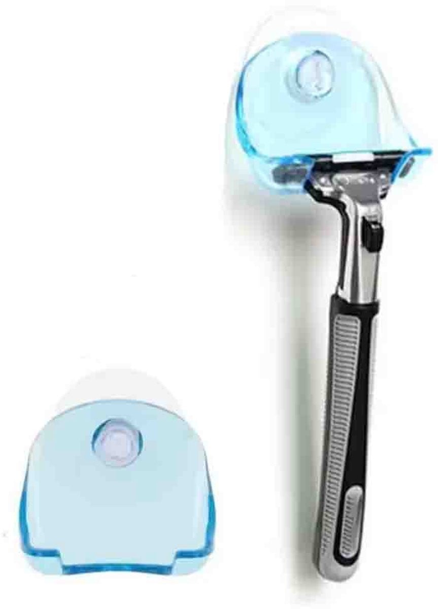 CHPN Scheermeshouder met zuignap - 2 stuks - Blauw transparant