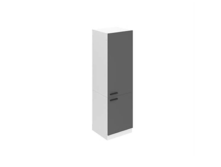 Belini Kühlschrank Hochschrank SSL 60 cm, mit 2 Türen, Silber matt Schrank Küche, 204 cm Höhe Breite, Einbauschrank für Kühlschrank